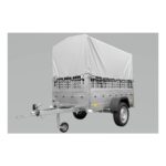 Grande Remorque 230X125 Avec Bâche Haute Grise, Ridelles Grillagées Et Roue Jockey – Garden Trailer 230 Kipp