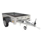 Remorque de jardin 200 Kipp avec roue jockey, châssis H-0 et bâche bleue