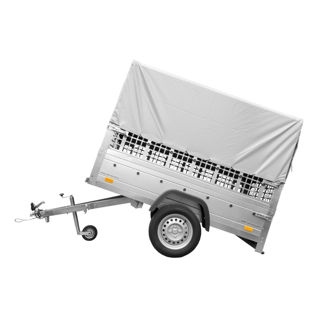 Remorque simple essieu 200×106 avec bâche haute, arceau, rehausses de ridelles et roue jockey – Garden Trailer 200 KIPP